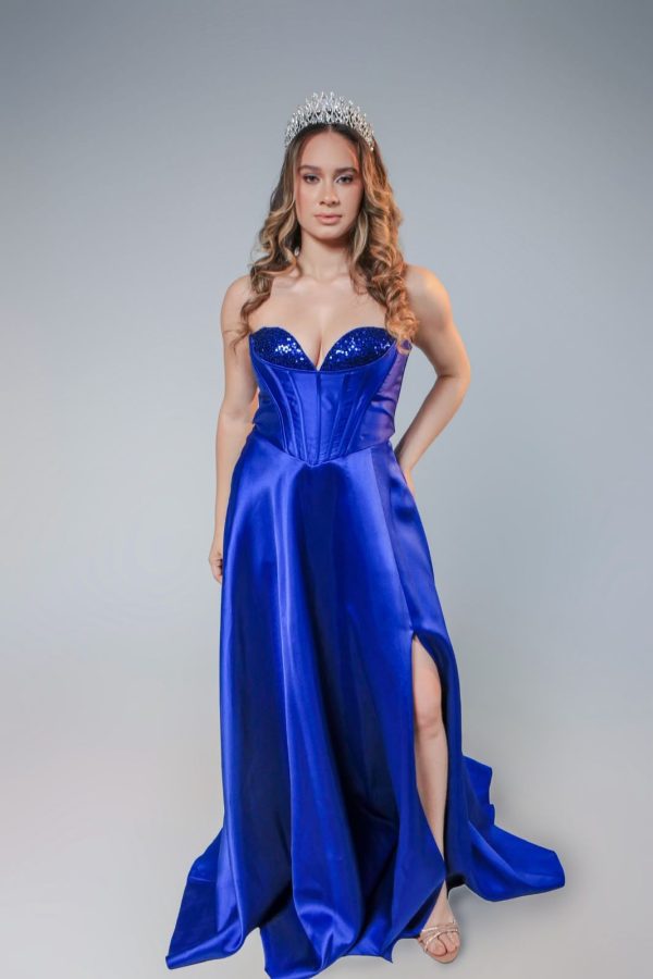 Vestido Corset Paete Marinho 4737 - 1