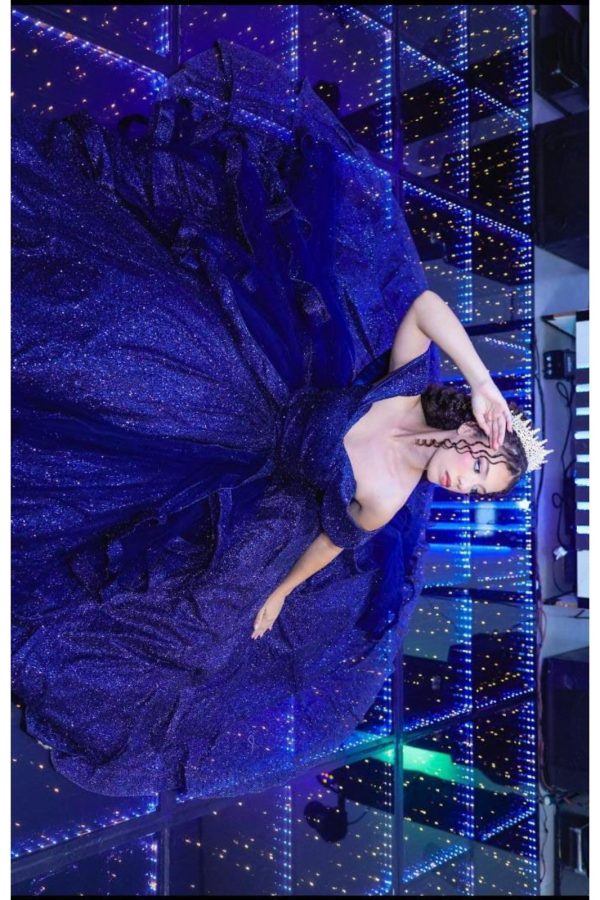 Vestido azul marinho Crinol Explosão 4625 - 2