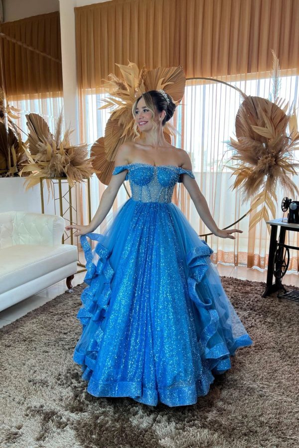 Vestido azul serenity Layla 4232 - 1